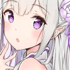 cute anime girl with elf ears and purple eyes profile picture